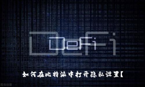 如何在比特派中打开隐私设置？