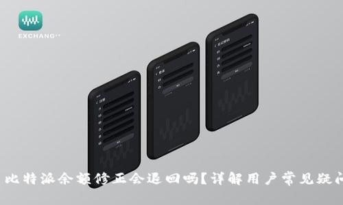  比特派余额修正会退回吗？详解用户常见疑问