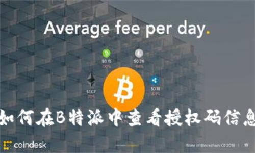 如何在B特派中查看授权码信息